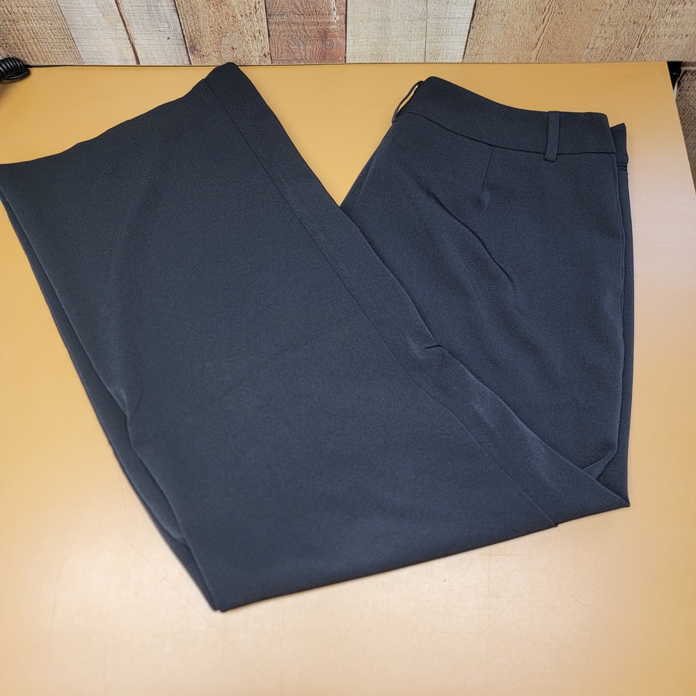 Studio C Womens Black Wide Leg Dress Pants Size 14 Stretch Professional Trousers